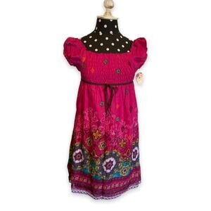 Speechless Girls Dress Size 14 Dark Pink Magenta Boho Print NEW Bohemian